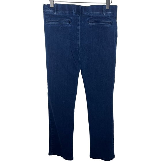 Betabrand Pull-On Straight Leg Blue Denim Pants Women’s Medium Petite Stretch - Picture 6 of 14